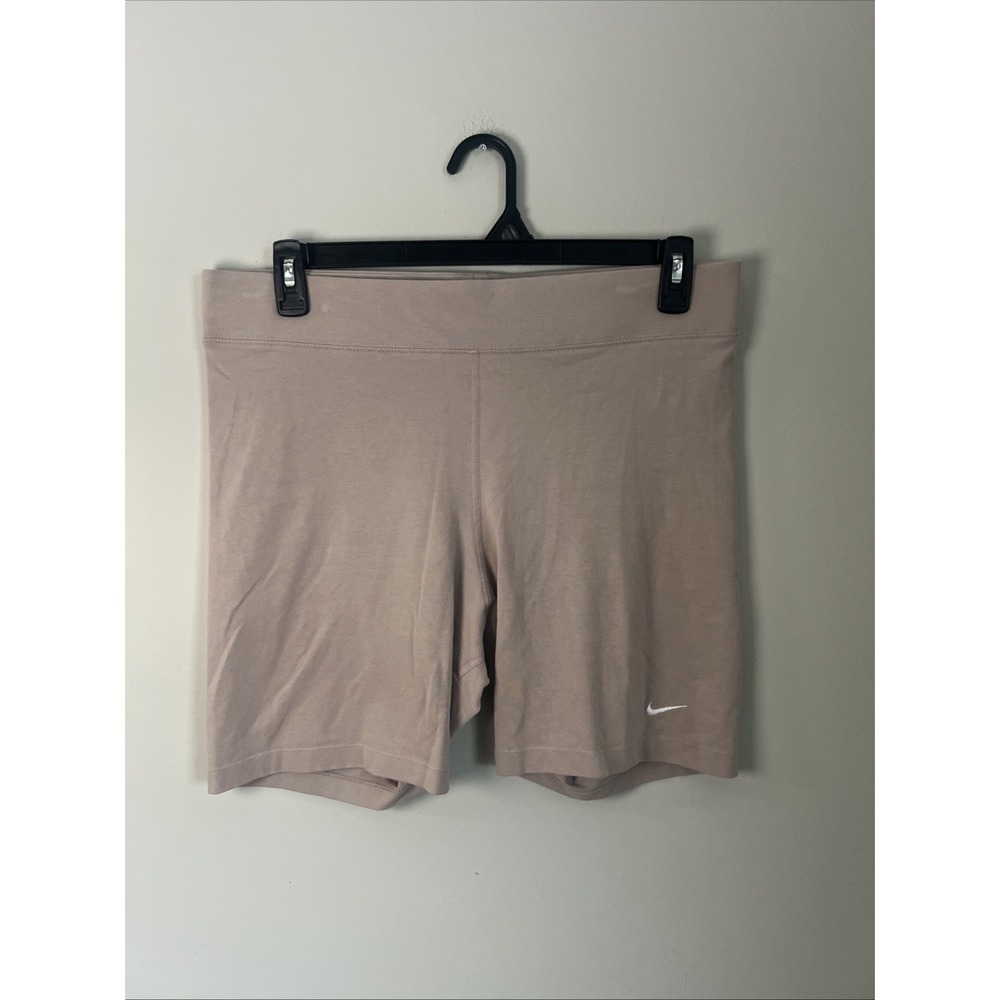 Nike Women Size 1X Plus Sportswear Essential Mid Rise Bike Shorts Brown